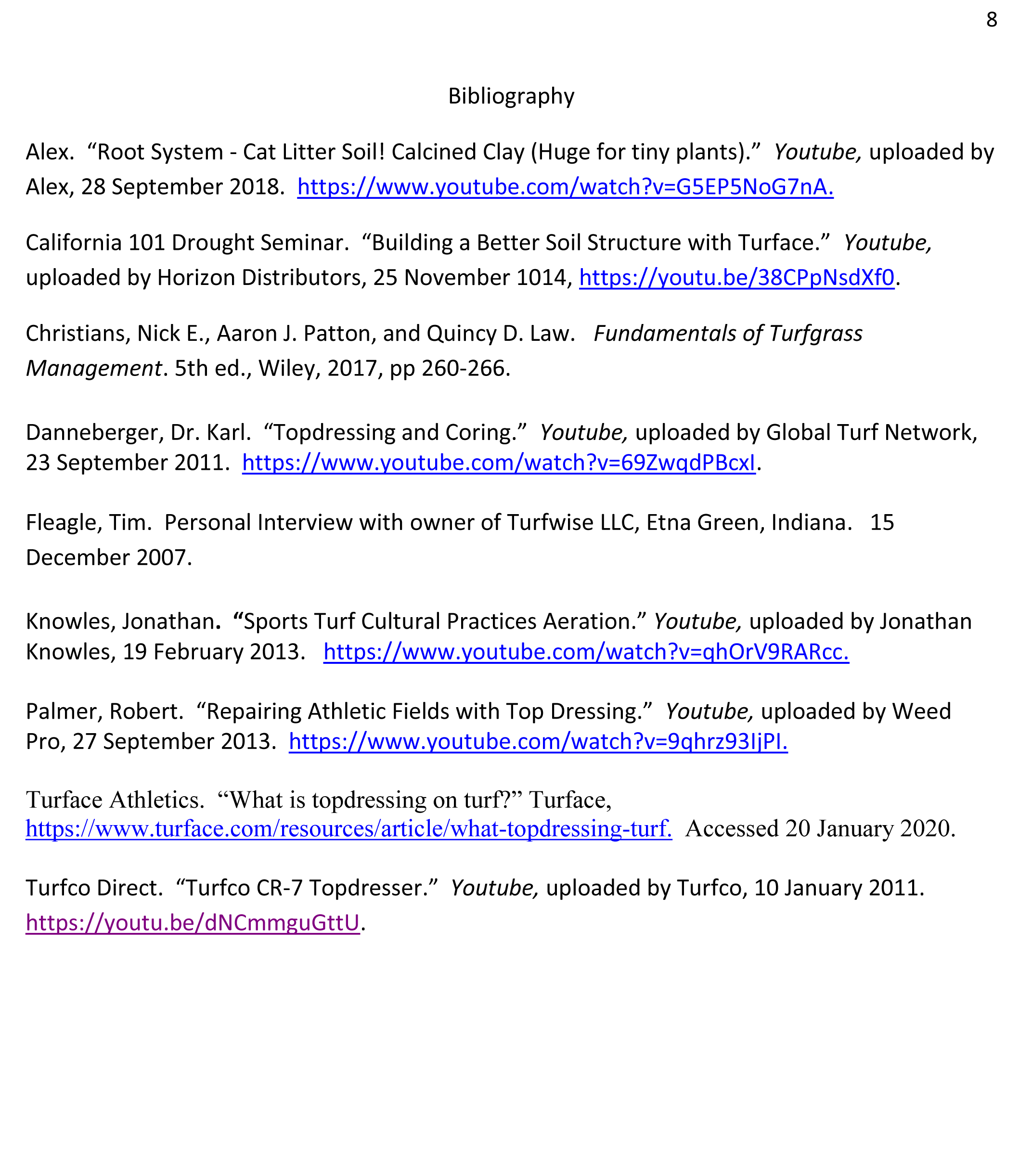Foundations of Turfgrass Management, Mr. Michael Henry, page 8